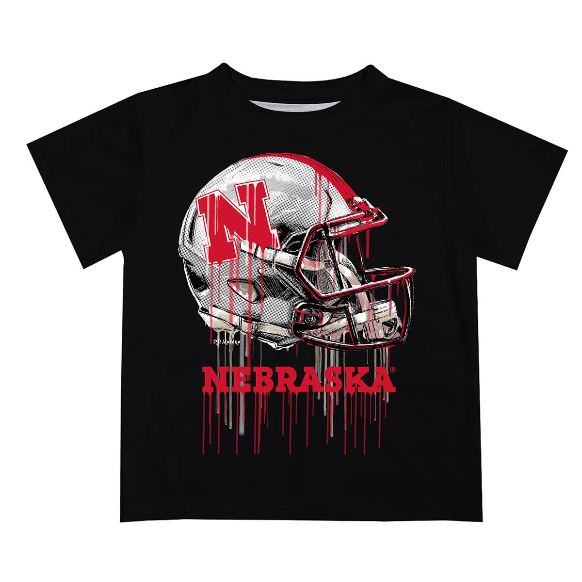 University of Nebraska Dripping Football Helmet Children's T-Shirt