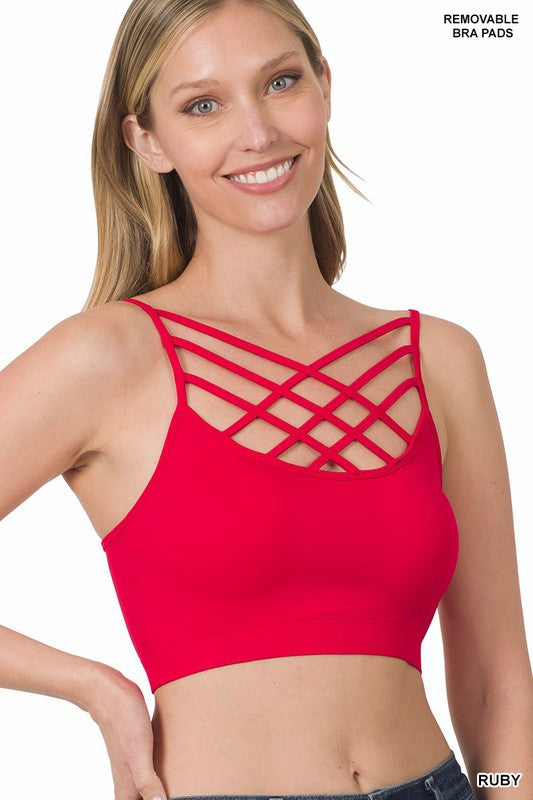Seamless Triple Cross Padded Bralette