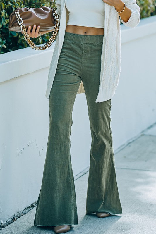 Because Of You Corduroy Flare Pants - Tiffany Lane Boutique
