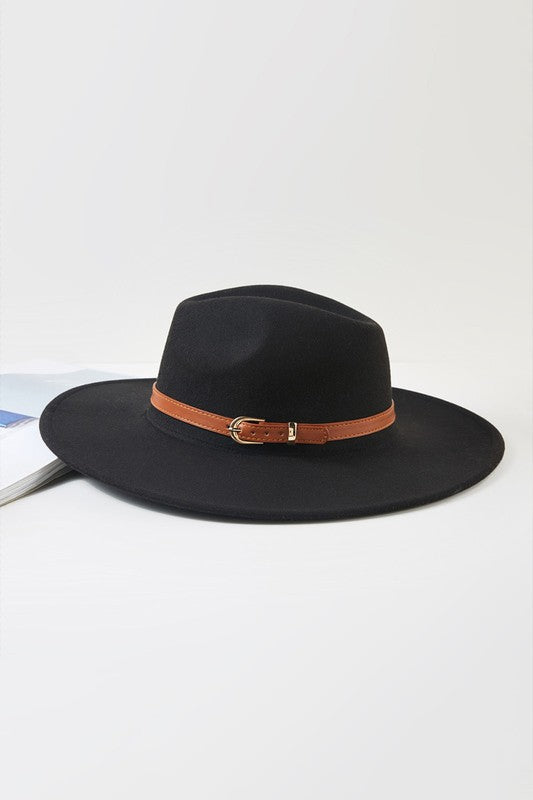 Faux Leather Thin Belt Brim Band