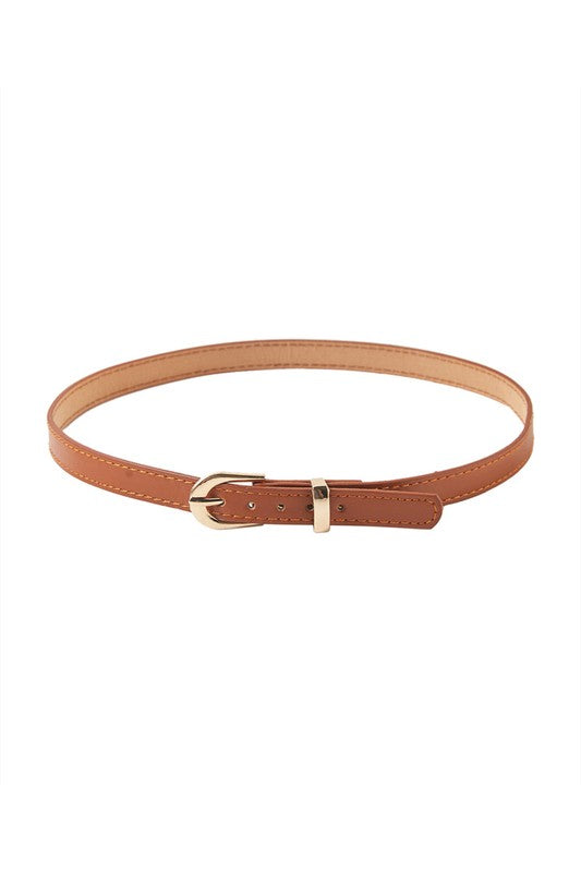 Faux Leather Thin Belt Brim Band