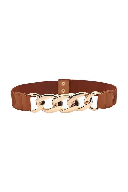 Bold Chain Buckle Elastic Belt