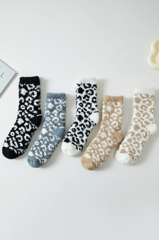 Leopard Pattern Plush Socks