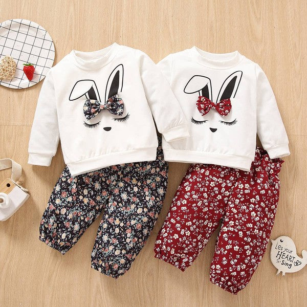 Baby Girl Rabbit Long Sleeve Sweatsuit