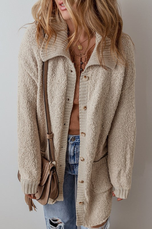 Collared Button Up Cardigan