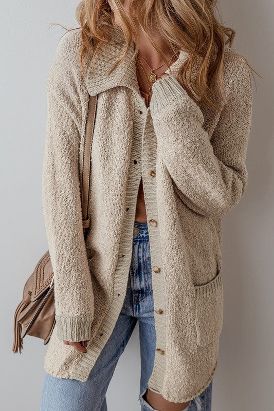 Collared Button Up Cardigan