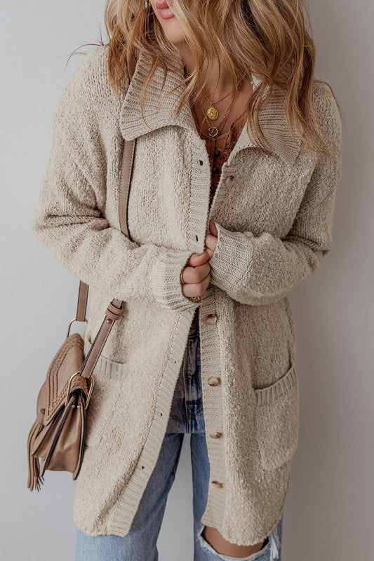 Collared Button Up Cardigan