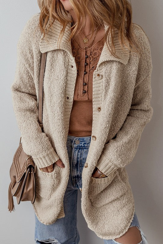Collared Button Up Cardigan