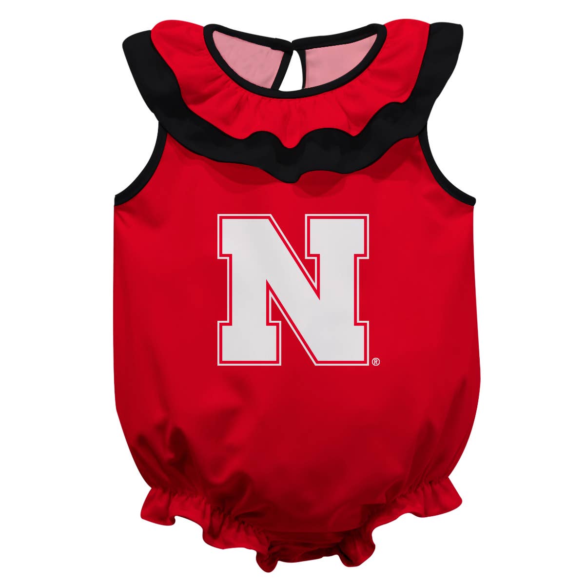 Nebraska Huskers Red Sleeveless Ruffle Bodysuit
