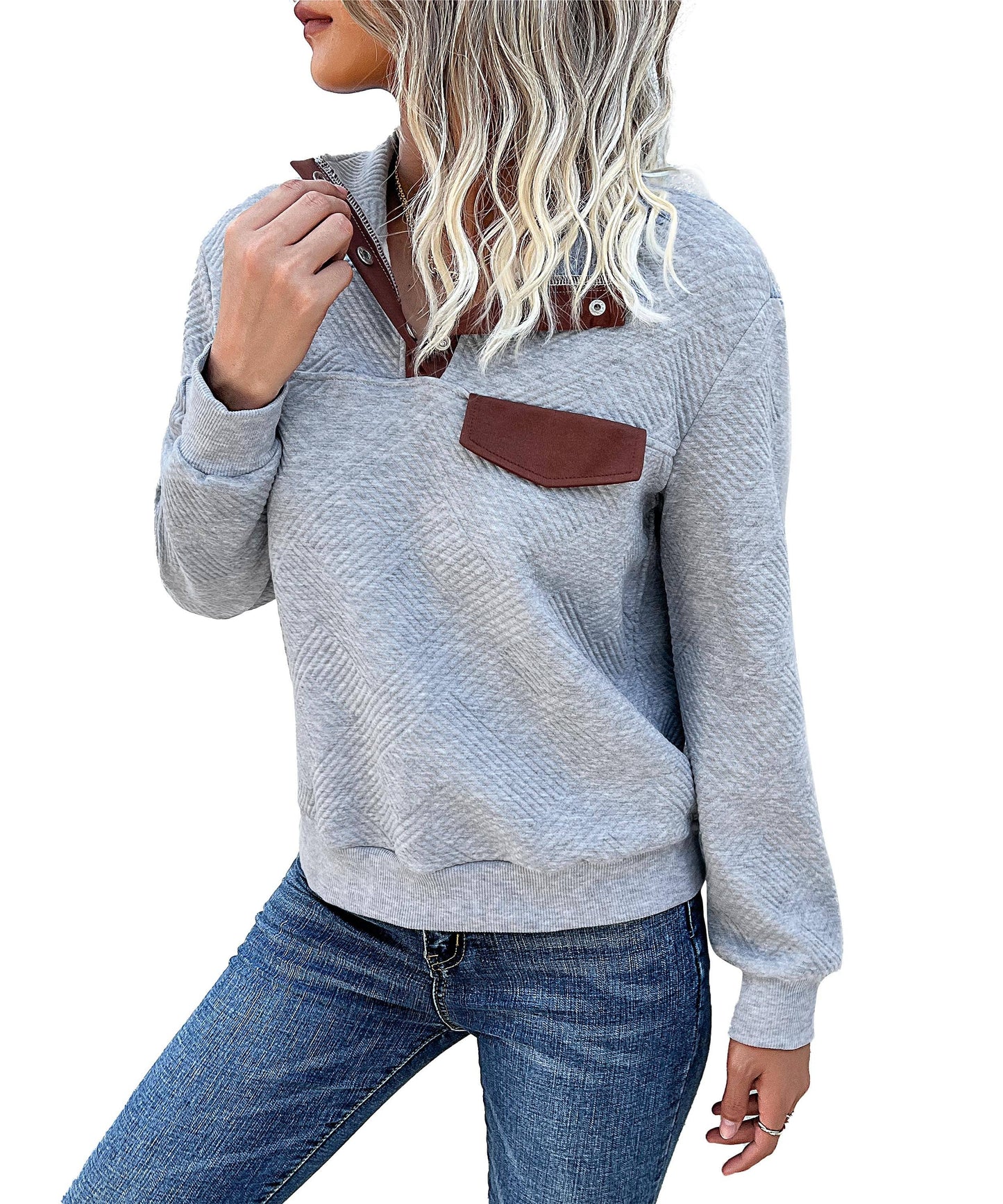 Long-sleeved Sweater with Pocket