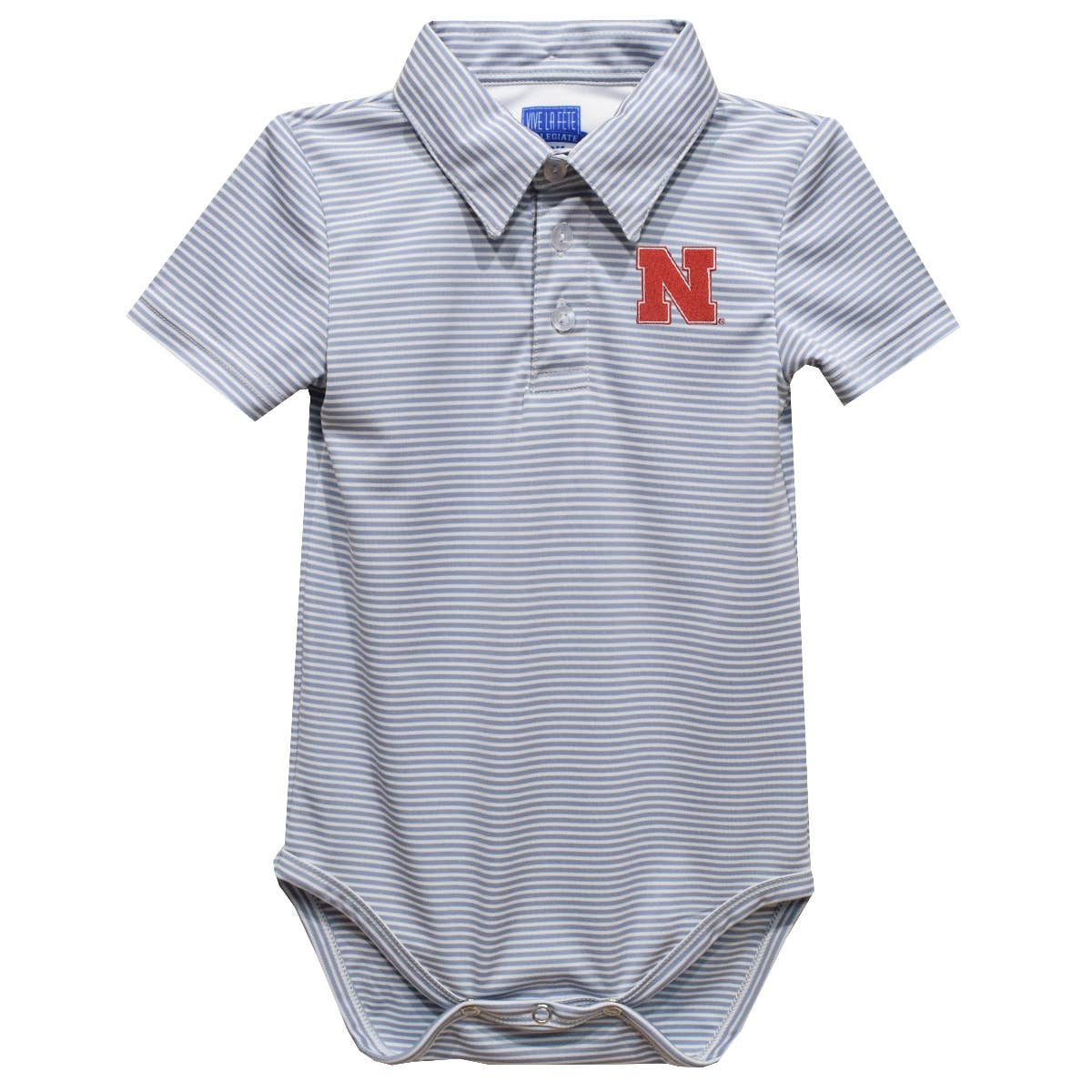 University of Nebraska Huskers Embroidered Gray Polo Onesie