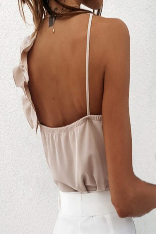 Summer V-Neck Ruffle Top