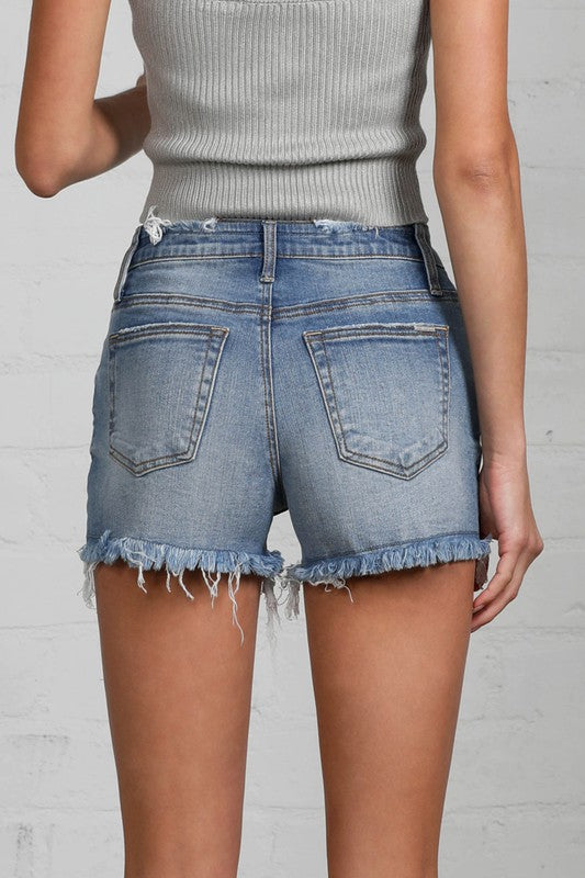 Insane Gene Mid Rise Distressed Shorts