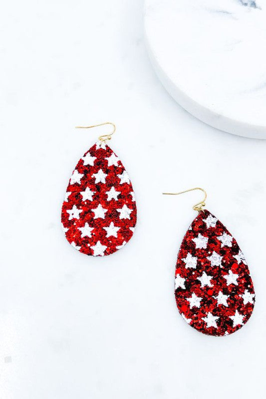 Double Sided Teardrop Glitter Earrings
