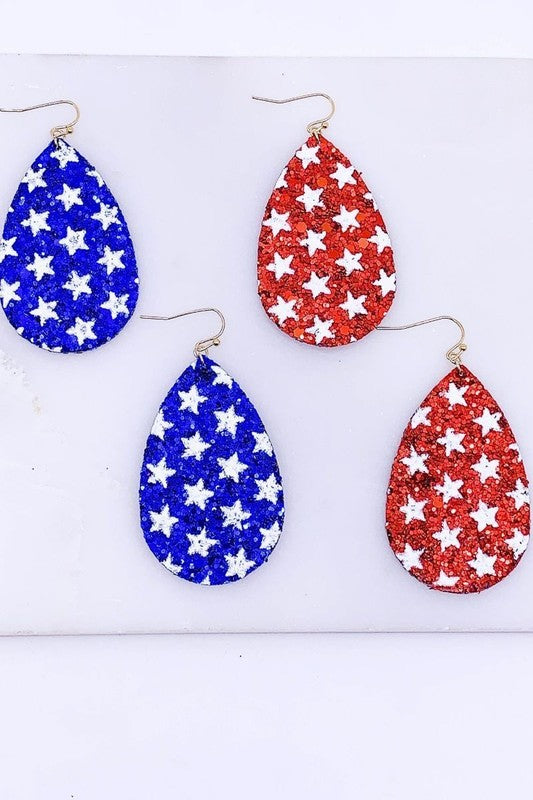 Double Sided Teardrop Glitter Earrings