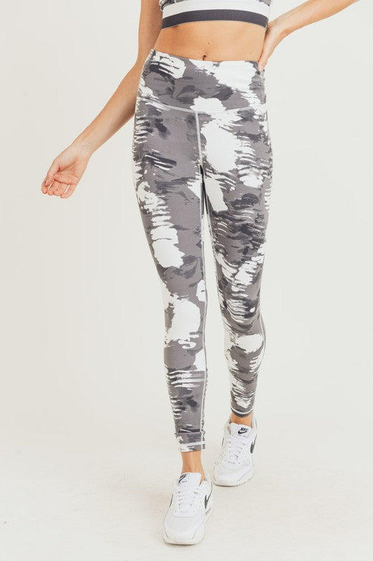Mono B White Cloud Print Highwaist Leggings