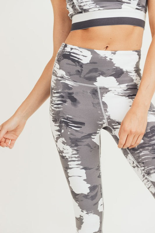 Mono B White Cloud Print Highwaist Leggings