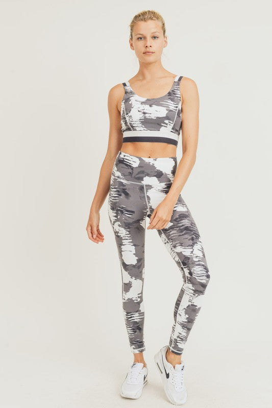 Mono B White Cloud Print Highwaist Leggings