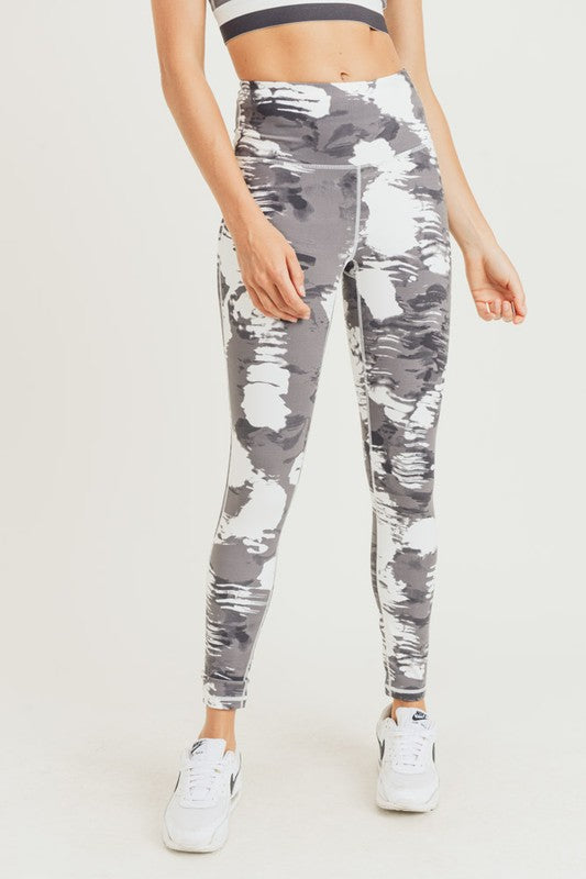 Mono B White Cloud Print Highwaist Leggings