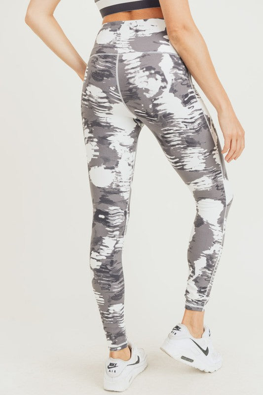 Mono B White Cloud Print Highwaist Leggings