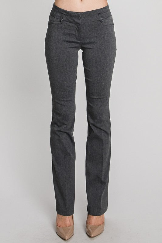 Low Waist Boot Cut Slacks
