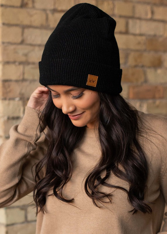 Cuffed Fleece Lined Knit Beanie