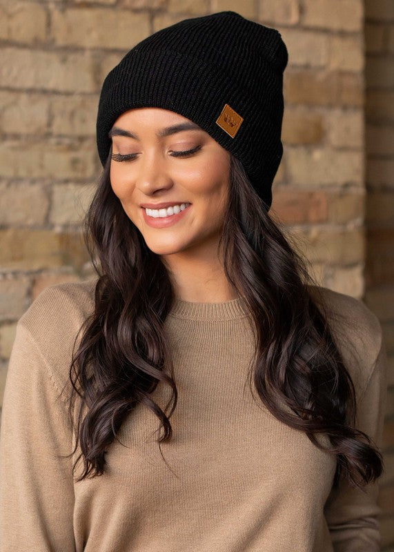 Cuffed Fleece Lined Knit Beanie