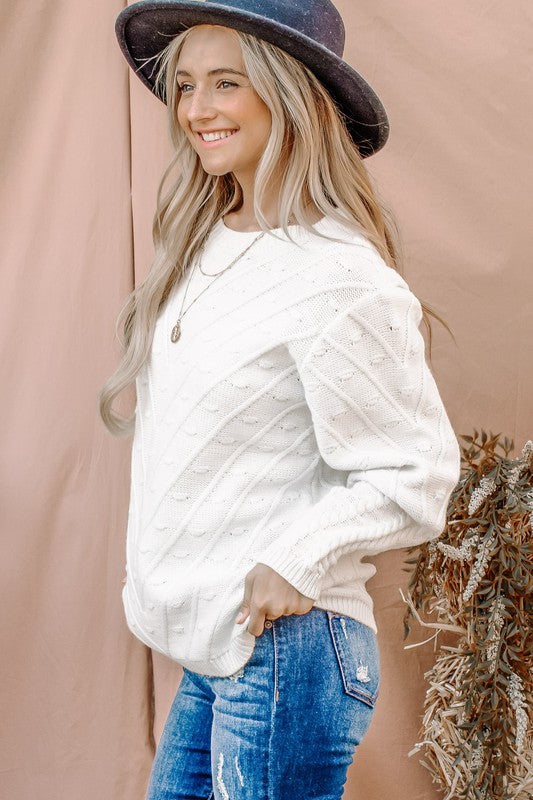 Shoulder Balloon Puff Sleeves Sweater