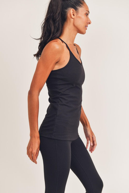 Mono B Floral Mesh Cross-Back Active Top