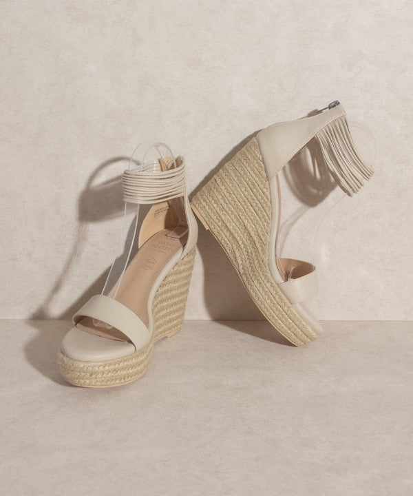 Open Toe Zip up Wedges