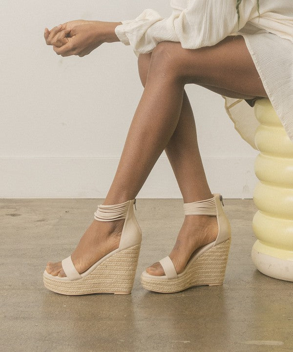 Open Toe Zip up Wedges