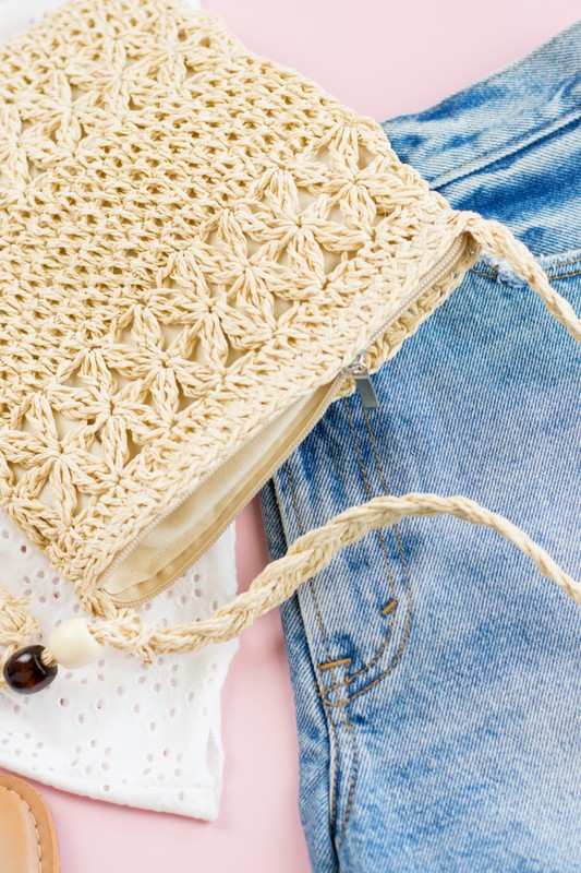 Woven Straw Crossbody Bag