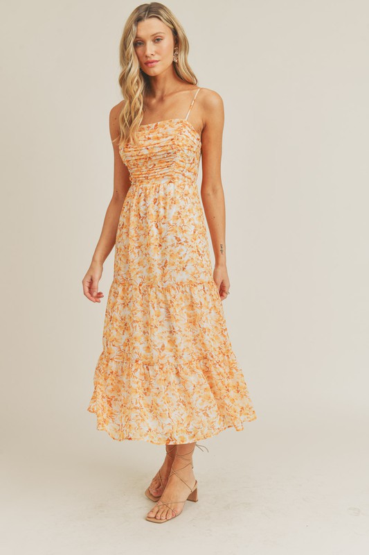 Floral Tie Back Midi Dress Loveleigh Lane LLC Floral Tie Back Midi Dress Loveleigh Lane LLC
