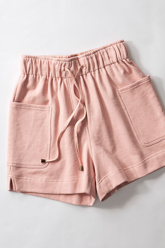 Soft Patch Pocket Drawstring Shorts
