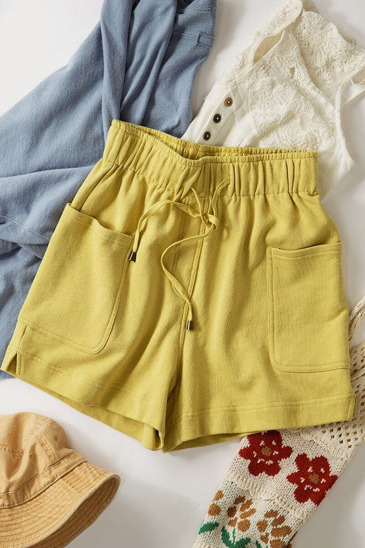 Soft Patch Pocket Drawstring Shorts