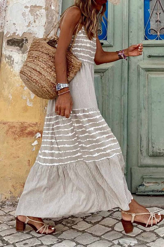 Bohemian Striped Maxi Dress
