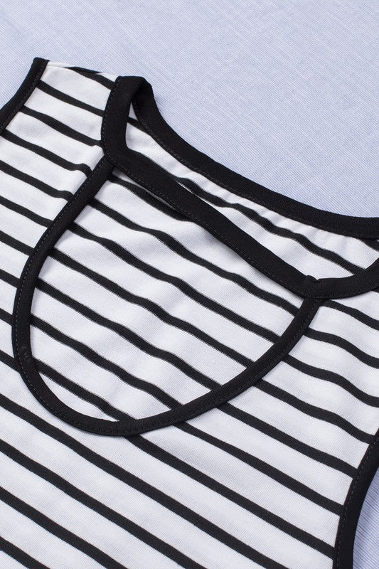 Striped Keyhole Front Tank