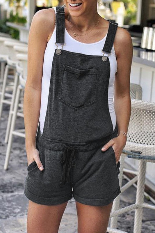 Vintage Washed Drawstring Overalls