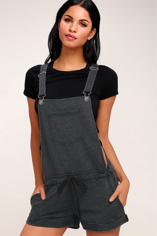 Vintage Washed Drawstring Overalls