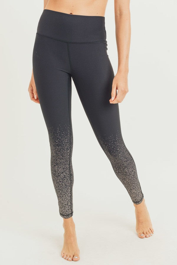 Metallic Raindrop Foil Highwaist Leggings