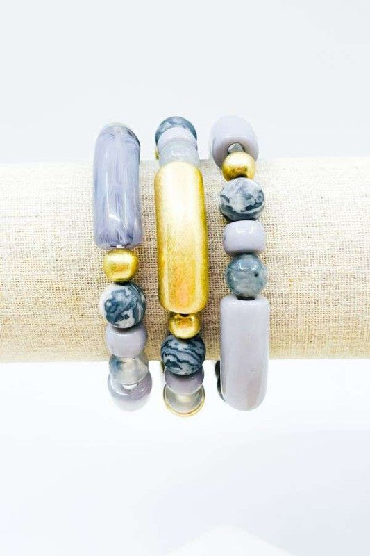 3 Strand Stretch Bracelet Set