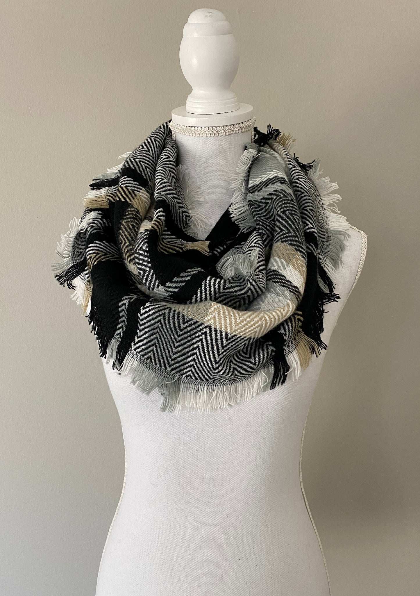 Plaid Print Infinity Scarf