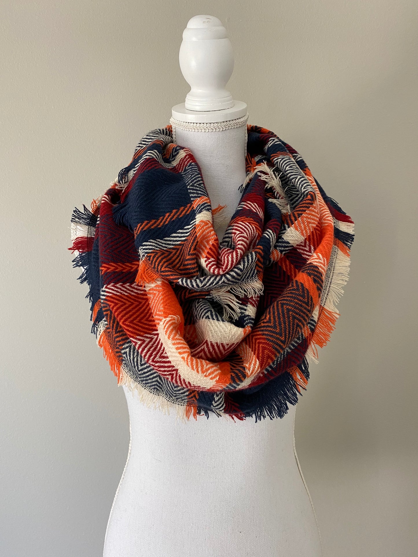 Plaid Print Infinity Scarf