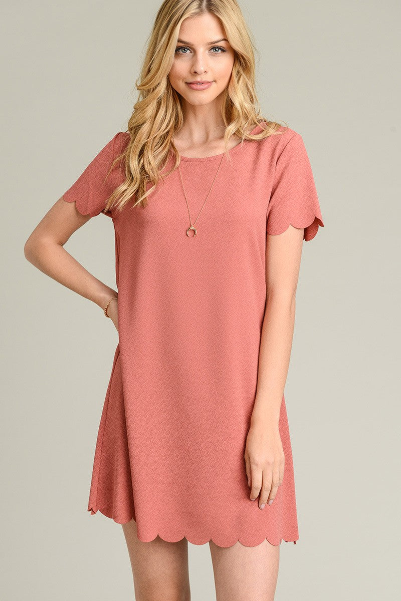Dress with scalloped hem sales