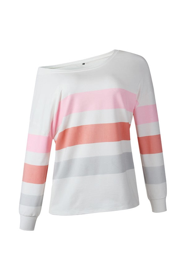 Neon Color Block Long Sleeve Casual Top