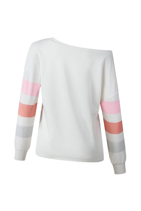 Neon Color Block Long Sleeve Casual Top