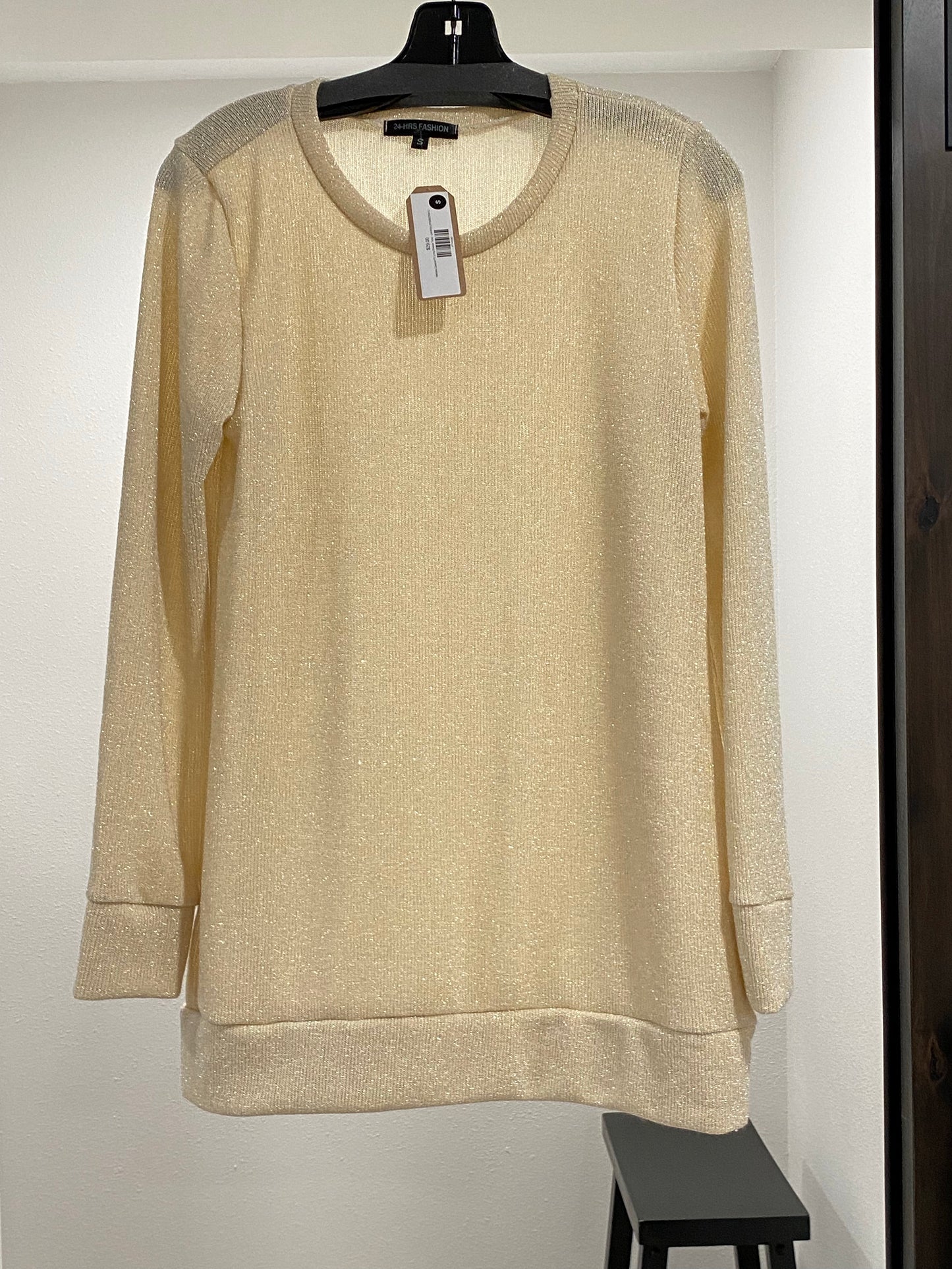 Metallic Casual Fit Long Sleeve Tunic