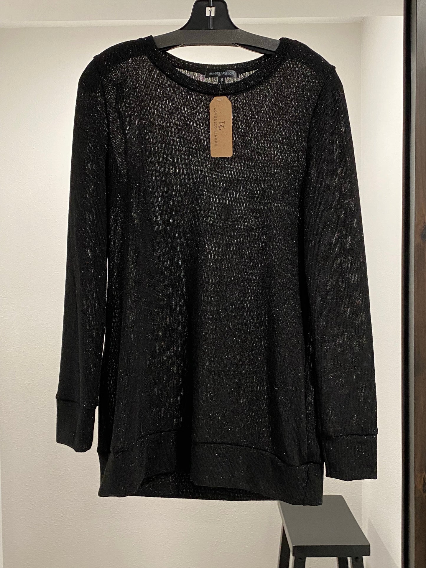 Metallic Casual Fit Long Sleeve Tunic