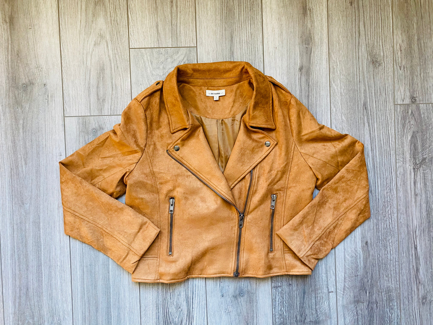 Faux Suede Moto Jacket