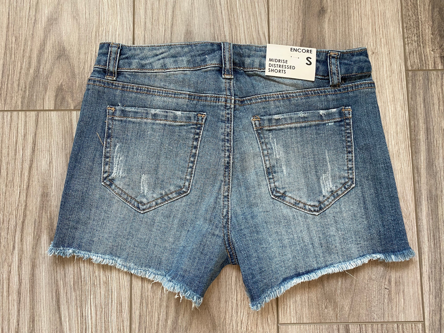 Vintage Denim Shorts with Frayed Hem